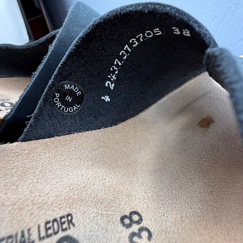 Mephisto Lisane Wedge Sandals Size 38 Navy Suede Cork Sole Everyday Comfort US 8 - Picture 7 of 8
